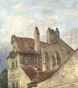 Haus Zur Goldenen Rebe In Der Neuen Welt (d.i., Dem Prager Viertel Novy Svet) by Joseph Pisecky