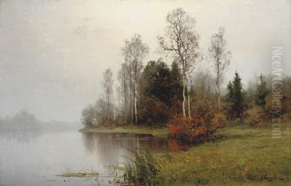 An Autumn Landscape With A Lake - view 1