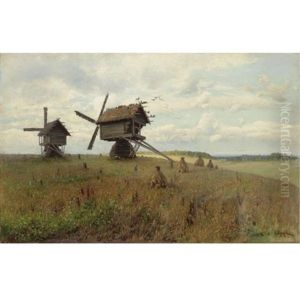 Landscape With Windmills by Aleksei Aleksandrovich Pisemsky