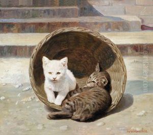 Gatti Nel Cesto by Nikolai Alekseevich Bogatov