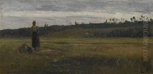 Paysanne Dans Un Champ, La Varenne-saint-hilaire by Camille Pissarro