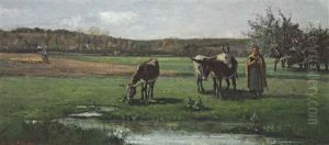 Anes Au Paturage by Camille Pissarro