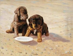 Due Cuccioli Di Cagna by Nikolai Alekseevich Bogatov