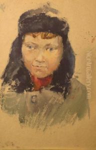 'a Boy' - Portrait Of A Young Boy Wearing A Ushanka