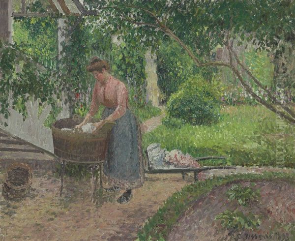 Laveuse Dans Le Jardin D'eragny - view 1