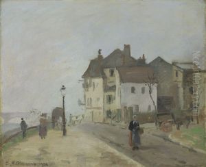 Le Quai Du Pothuis A Pontoise by Camille Pissarro
