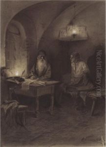 Old Man And A Boy by Nikolai Alekseevich Bogatov