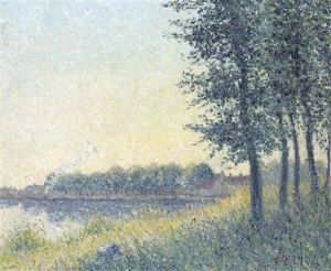 A Steam Launch On The River At Dusk by Camille Pissarro
