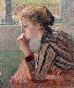 Tete De Jeune-fille De Profil Dite La Rosa by Camille Pissarro