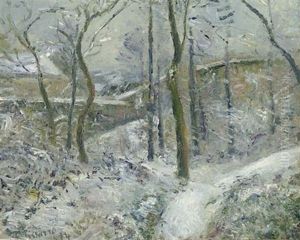 La Sente Des Pouilleux, Pontoise, Effet De Neige by Camille Pissarro