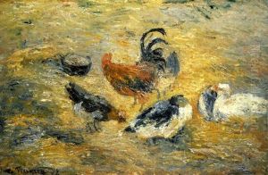 Poules Et Coq by Camille Pissarro