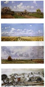 Les Quatre Saisons: Le Printemps, L'ete, L'automne, L'hiver (4 Works) by Camille Pissarro