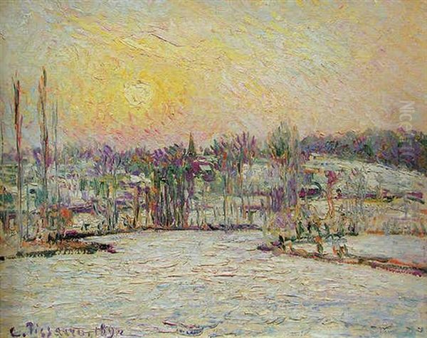 Bazincourt, Soleil Couchant, Effet De Neige - view 1