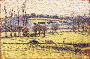 La Prairie De Bazincourt by Camille Pissarro