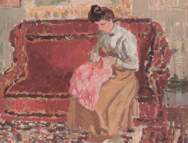 Jeune Fille Cousant - view 1