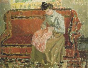 Juene Fille Cousant