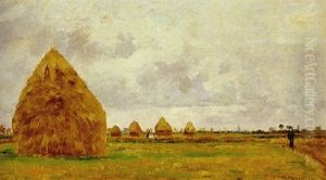 Paysage, Plaine Avec Meules by Camille Pissarro