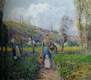 Paysanne Et Enfant Revenant Des Champs, Pontoise