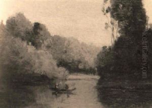 Barque Sur Une Riviere Pres De La Varenne Saint-hilaire by Camille Pissarro