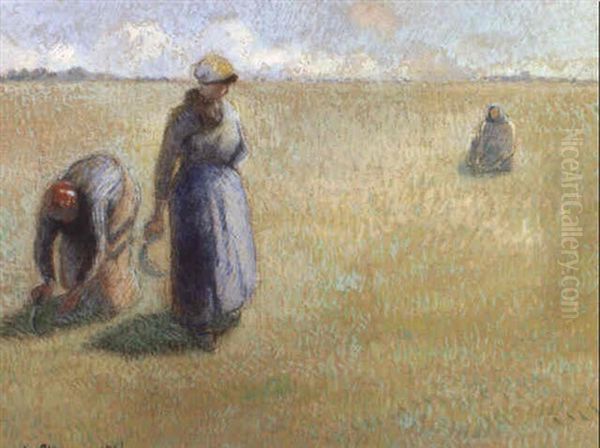 Trois Femmes Cueillant De L'herbe - view 1