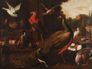 A Concert Of Birds With A Monkey by Jakob Bogdani Eperjes C