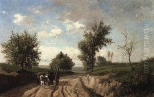 Charette Sur Une Route De Campagne Charette Sur Une Route De Campagne