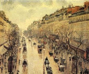 Le Boulevard Montmartre, Temps De Pluie, Apres-midi by Camille Pissarro