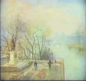 Le Louvre, Matin Brumeux by Camille Pissarro