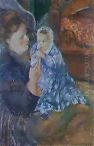Mere Et Enfant: Portrait De Mme. Pissarro Et Son Fils, Rodo - view 1