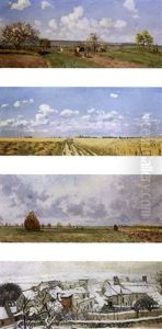 A) Le Printemps. B) L'ete. C) L'automne. D) L'hiver by Camille Pissarro