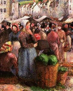 Le Marche De Gisors (rue Cappeville) by Camille Pissarro