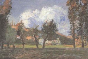 Etude De Soleil Couchanr, Pontoise by Camille Pissarro