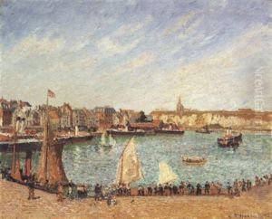 L'apres-midi, Soleil, Avant-port De Dieppe by Camille Pissarro
