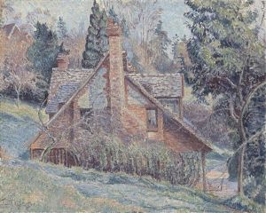 Cottage In A Landscape by Lucien Pissarro