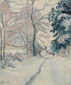 A Lane In Snow (crockhurst Lane) by Lucien Pissarro