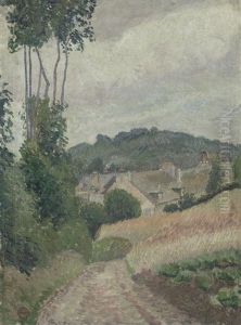 Road Down Hill, Harfleur by Lucien Pissarro
