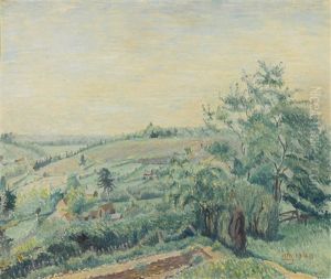 Coney Cottage, Hills Beyond The Garden by Lucien Pissarro