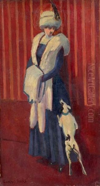 Femme Au Manchon Et Au Petit Chien - view 1