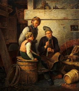 The Cooper's Workshop by Eduard Karl Gustav Lebrecht Pistorius
