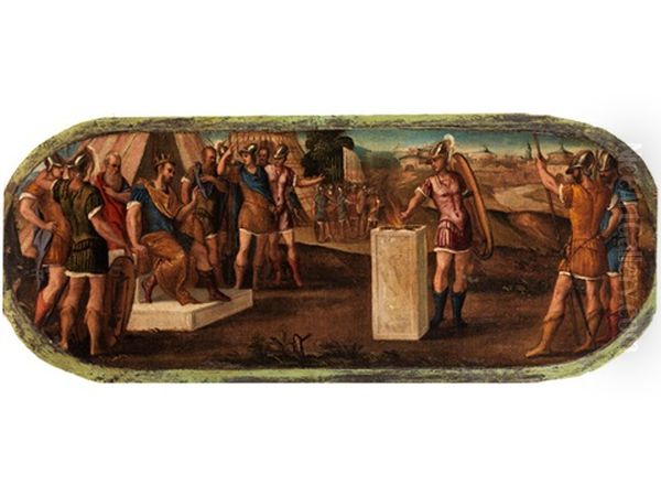 Muzio Scevola Brucia La Sua Mano Destra Di Fronte Al Re Etrusco Porsenna (gaius Mucius Scaevola Verbrennt Seine Rechte Hand Vor Den Augen Des Etruskerkonigs Porsenna) - view 1