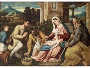 The Adoration Of The Shepherds by Bonifazio Veronese