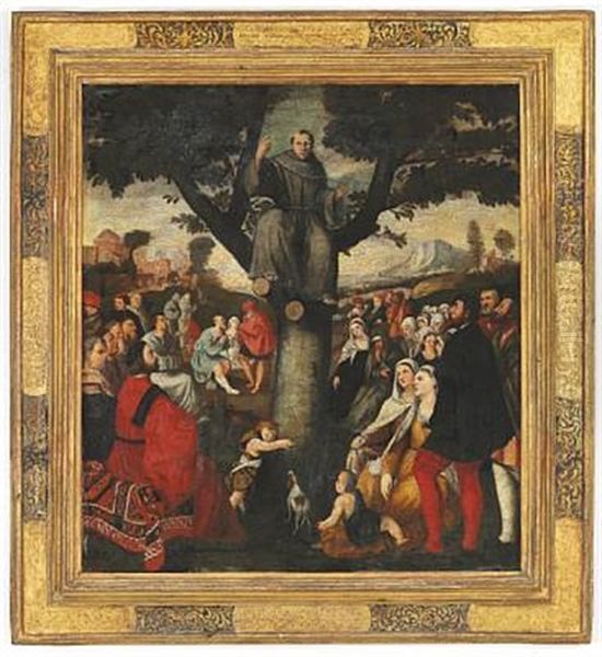 Saint Anthony Of Padua Is Preaching Sitting In A Walnut Tree - view 1