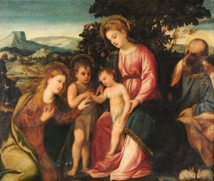 Die Mystische Vermahlung Der Hl. Katharina by Bonifazio Veronese