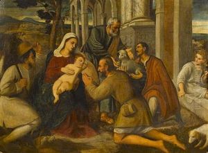 The Adoration Of The Shepherds by Bonifazio Veronese