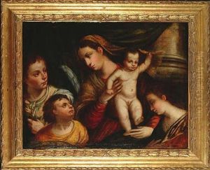Maria Mit Kind, Johannes Dem Taufer Und Einer Heiligen by Bonifazio Veronese
