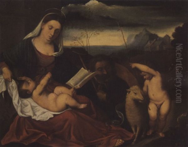 Heilige Familie Mit Johannesknaben In Landschaft - view 1