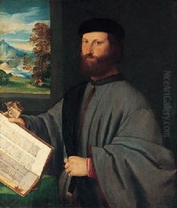 A Portrait Of A Gentleman Holding A Book And Gloves In His Right Hand