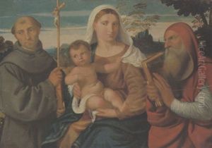 La Madonna Con Bambino E I Santi Francesco E Gerolamo by Bonifazio Veronese