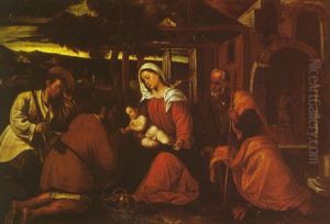 The Adoration Of The Shepherds by Bonifazio Veronese