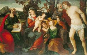 Sacra Conversazione (holy Family With Saints Luke, Dorothy, Peter, Sebastian, And The Infant Saint John The Baptist)